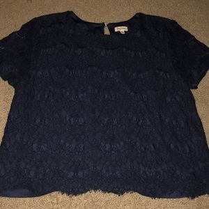 Navy blue lace top